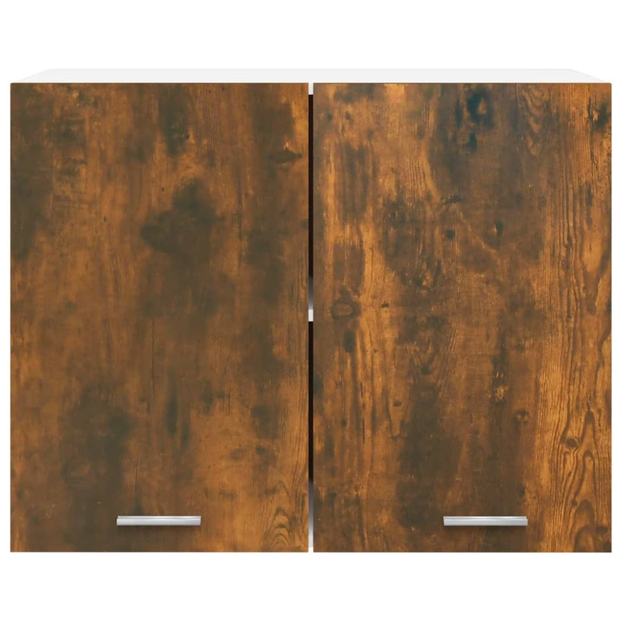 Wandkast hangend 80x31x60 cm bewerkt hout gerookt eikenkleurig Hangkast 80 cm