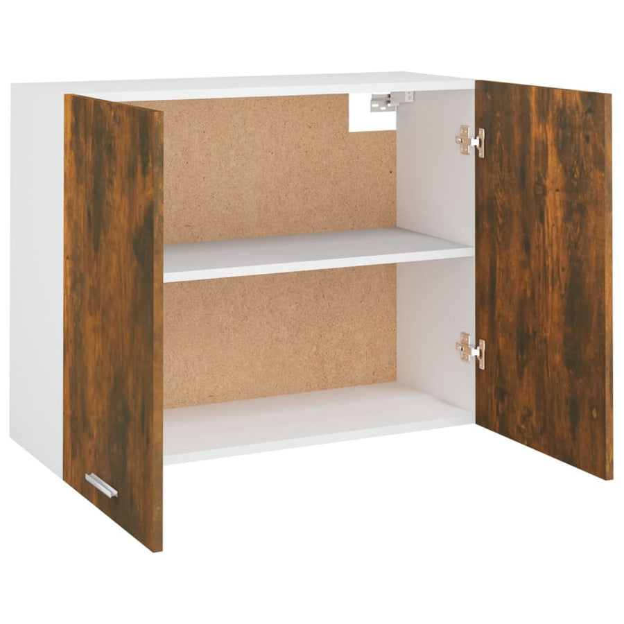 Wandkast hangend 80x31x60 cm bewerkt hout gerookt eikenkleurig Hangkast 80 cm