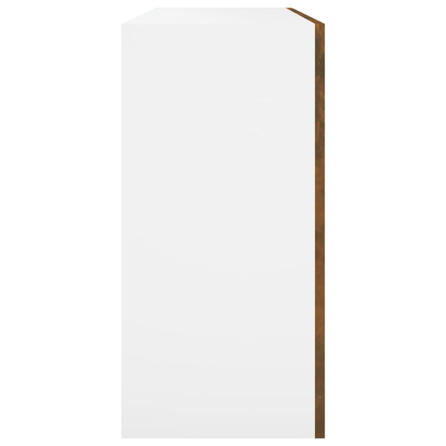 Wandkast hangend 80x31x60 cm bewerkt hout gerookt eikenkleurig Hangkast 80 cm