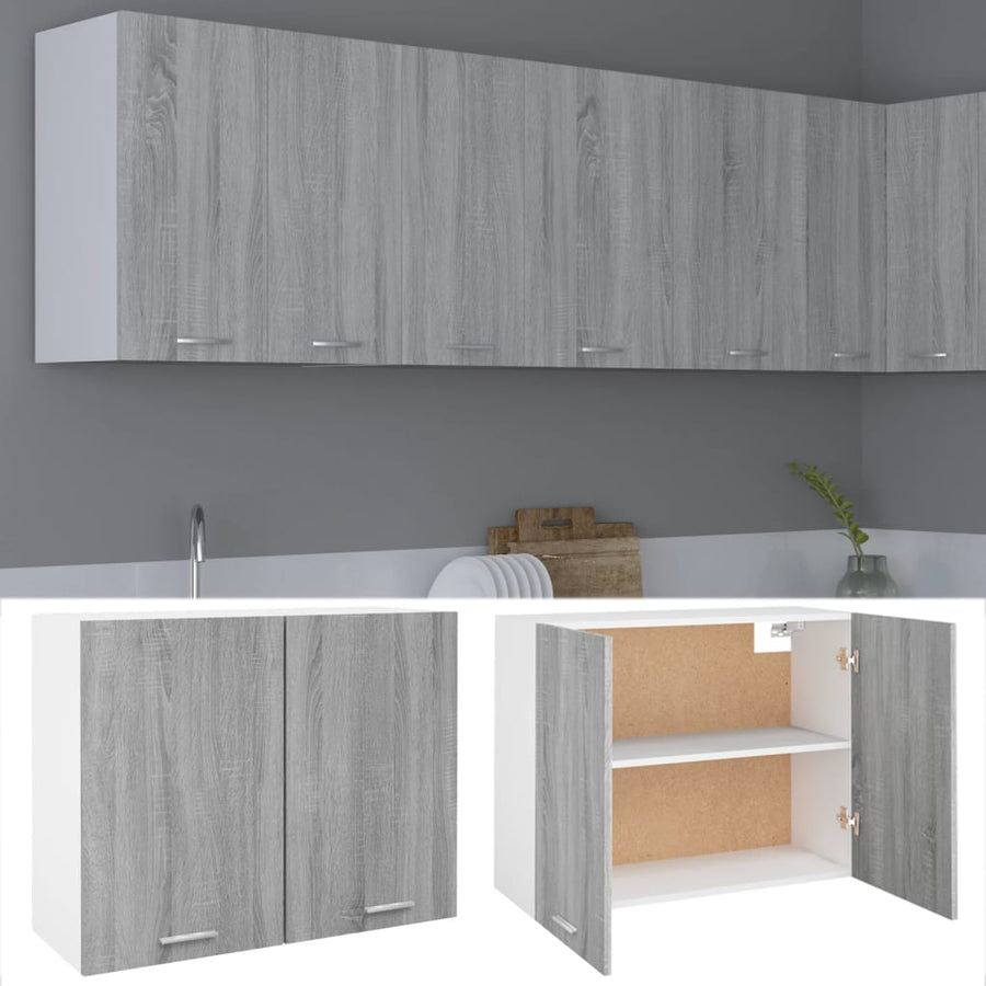 Wandkast hangend 80x31x60 cm bewerkt hout grijs sonoma eiken Hangkast 80 cm