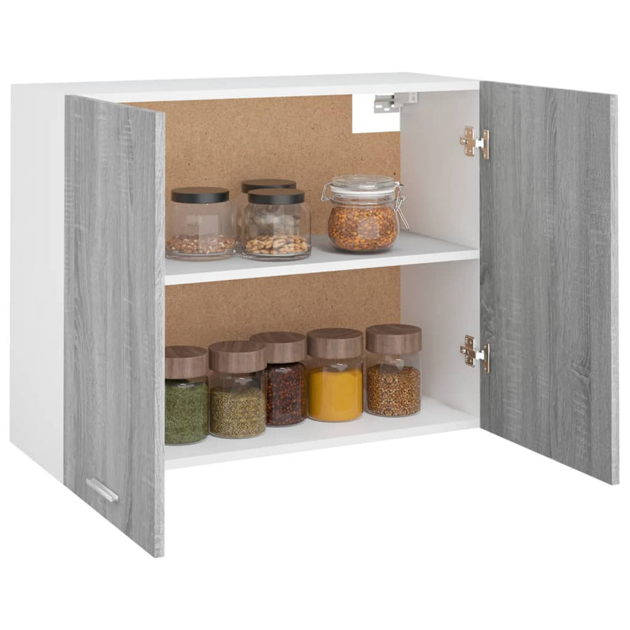 Wandkast hangend 80x31x60 cm bewerkt hout grijs sonoma eiken Hangkast 80 cm