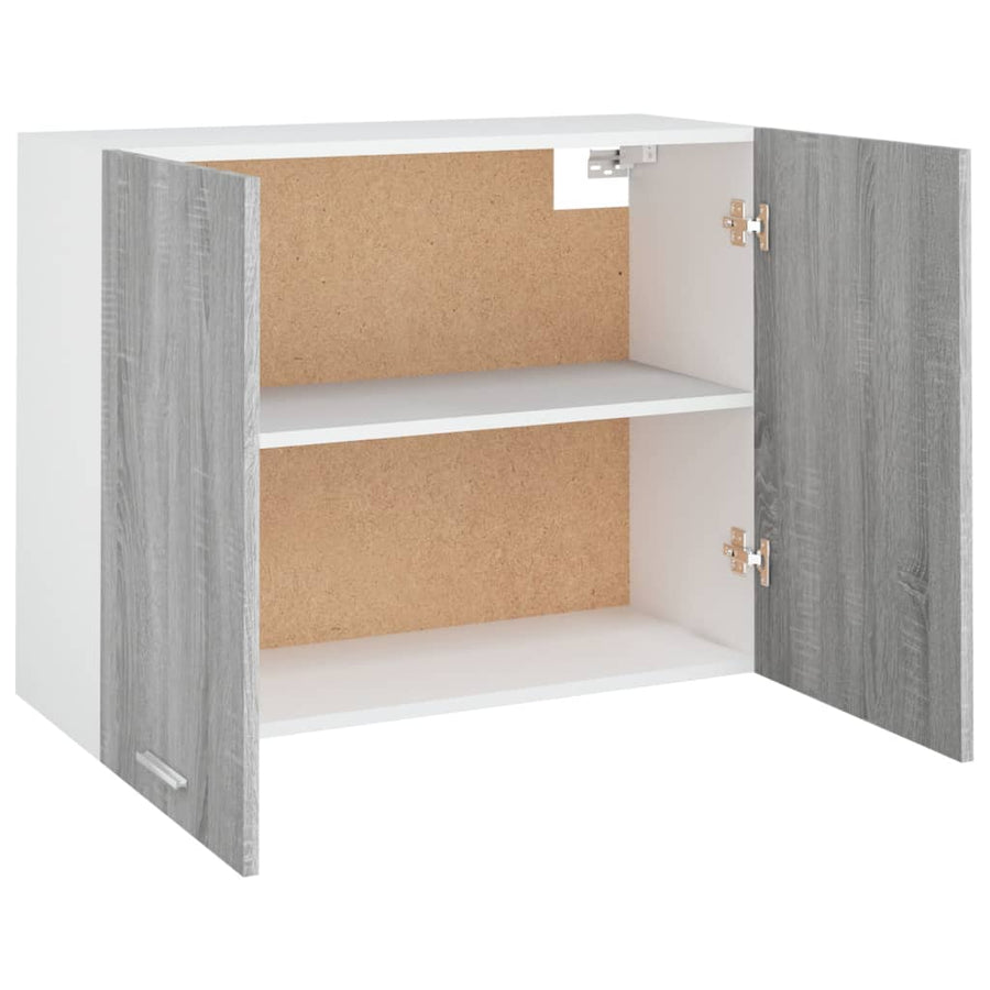Wandkast hangend 80x31x60 cm bewerkt hout grijs sonoma eiken Hangkast 80 cm