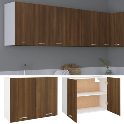 Wandkast Hangend 80X3X60 Cm Bewerkt Hout Kleurig Bruineiken Hangkast 80 cm
