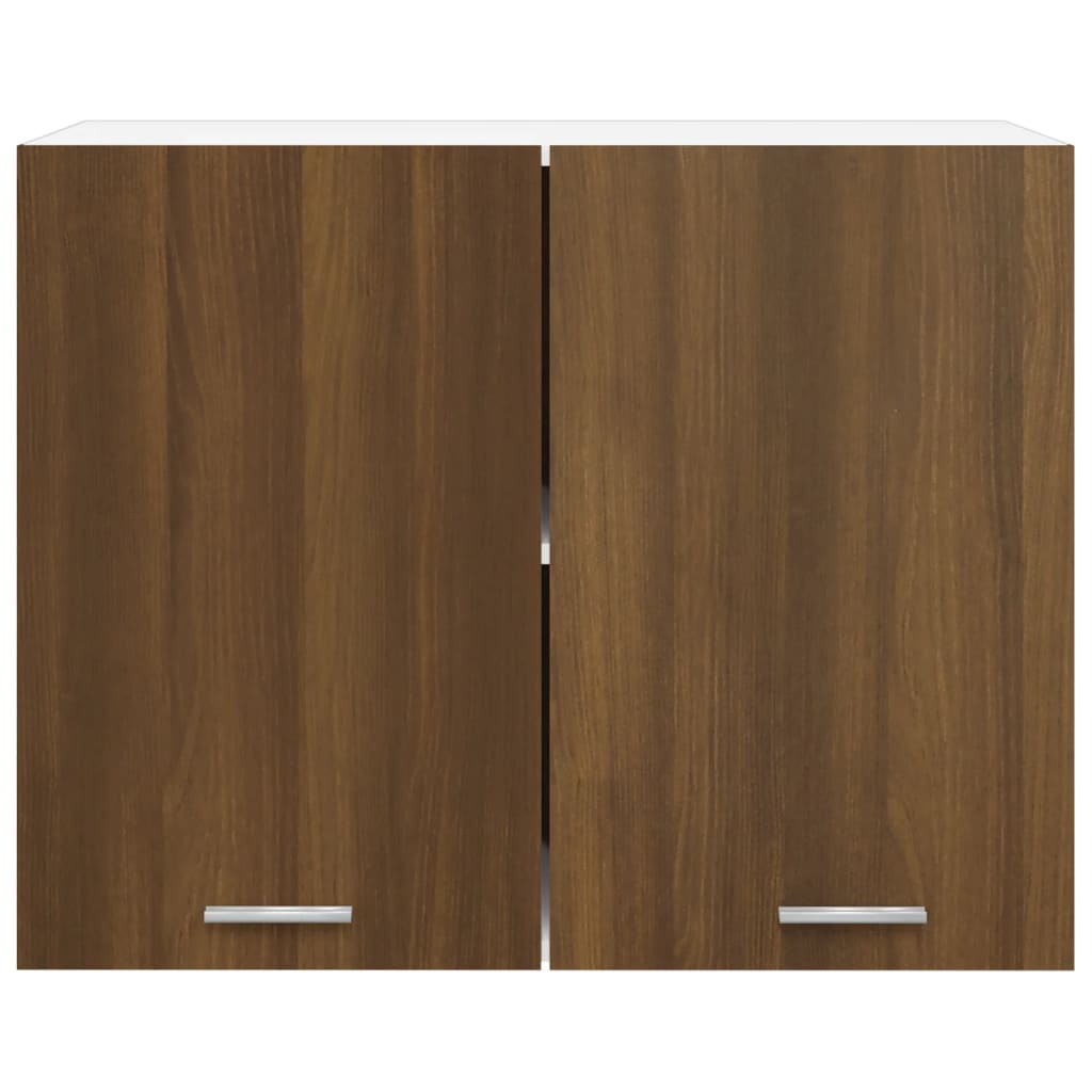 Wandkast Hangend 80X3X60 Cm Bewerkt Hout Kleurig Bruineiken Hangkast 80 cm
