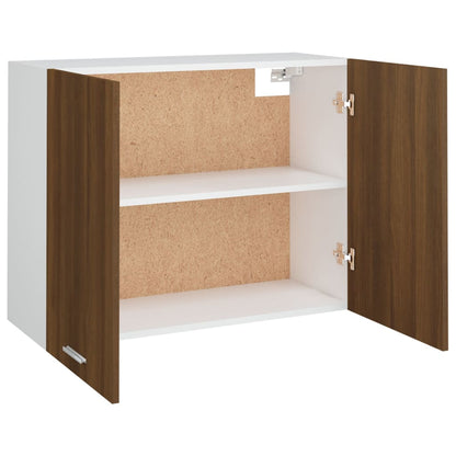 Wandkast Hangend 80X3X60 Cm Bewerkt Hout Kleurig Bruineiken Hangkast 80 cm