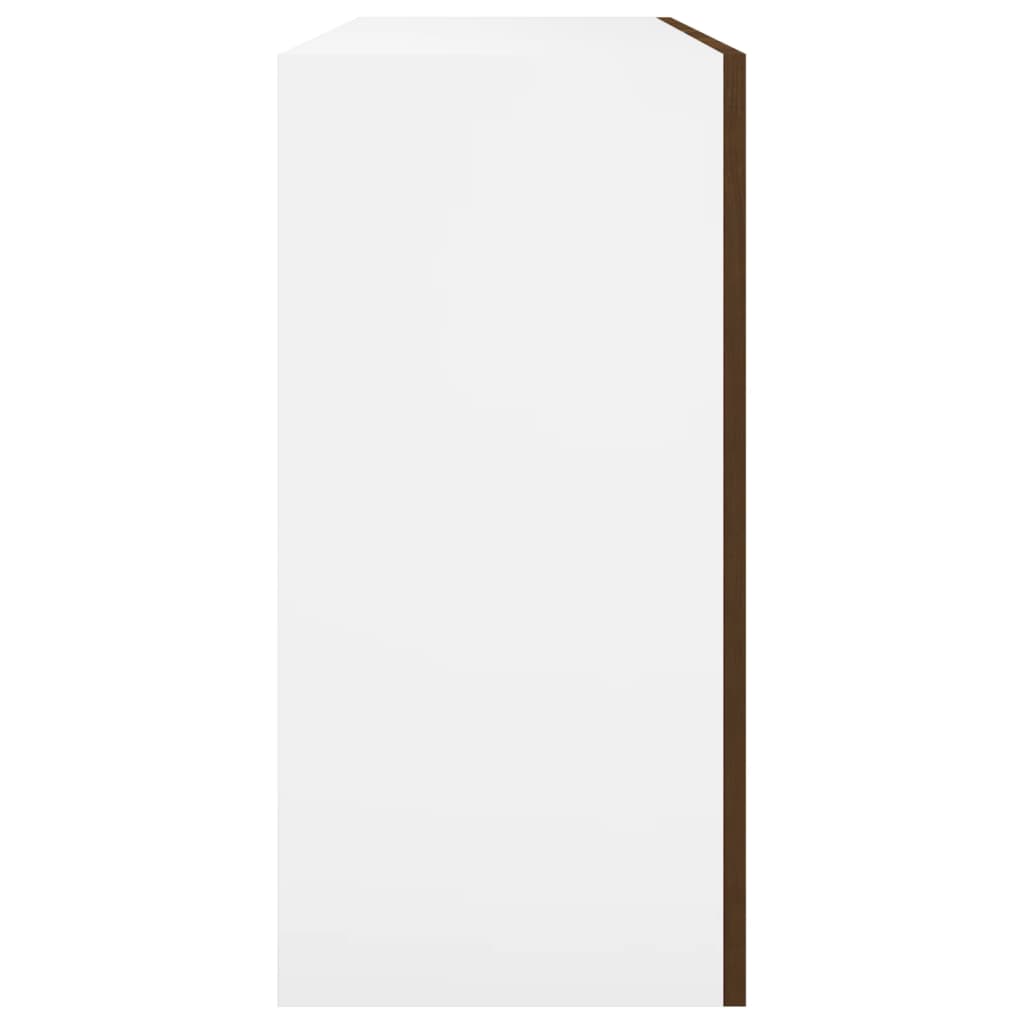 Wandkast Hangend 80X3X60 Cm Bewerkt Hout Kleurig Bruineiken Hangkast 80 cm