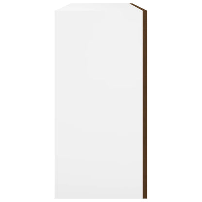 Wandkast Hangend 80X3X60 Cm Bewerkt Hout Kleurig Bruineiken Hangkast 80 cm