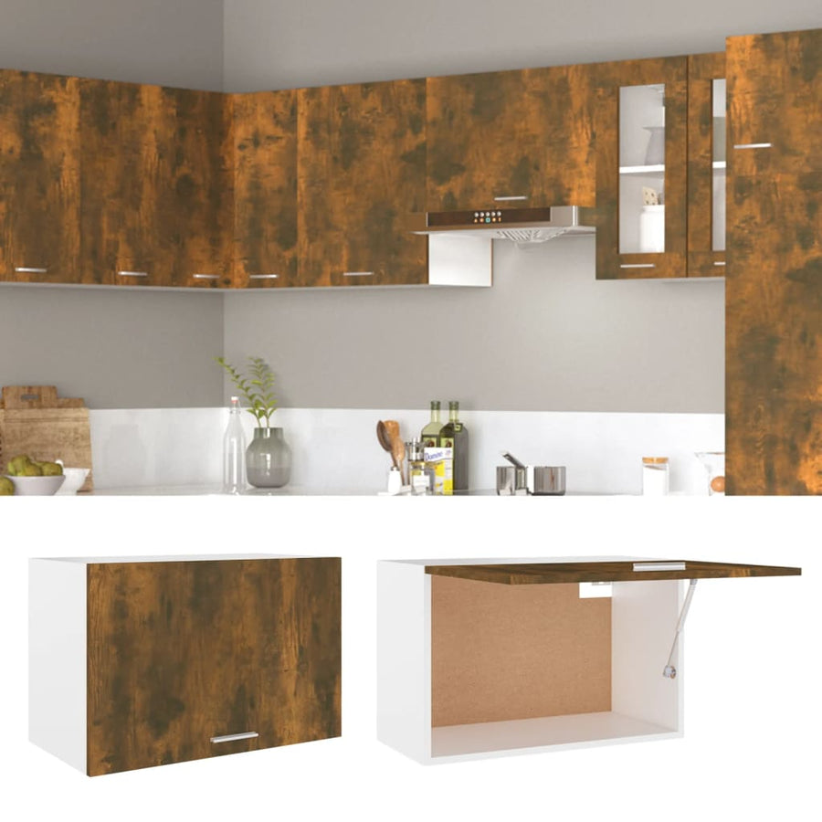 Wandkast hangend 60x31x40 cm bewerkt hout gerookt eikenkleurig Gerookt eiken
