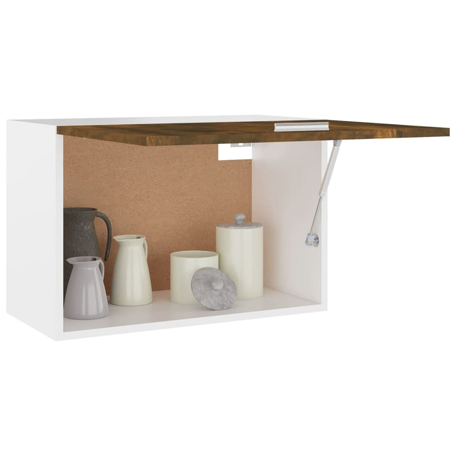 Wandkast hangend 60x31x40 cm bewerkt hout gerookt eikenkleurig Gerookt eiken