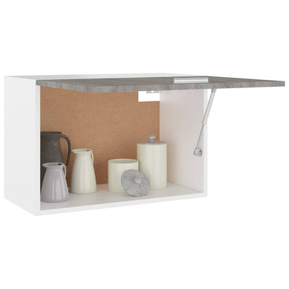Wandkast Hangend 60X3X40 Cm Bewerkt Hout Eiken Grijs Sonoma handing cabinet with flip-up door