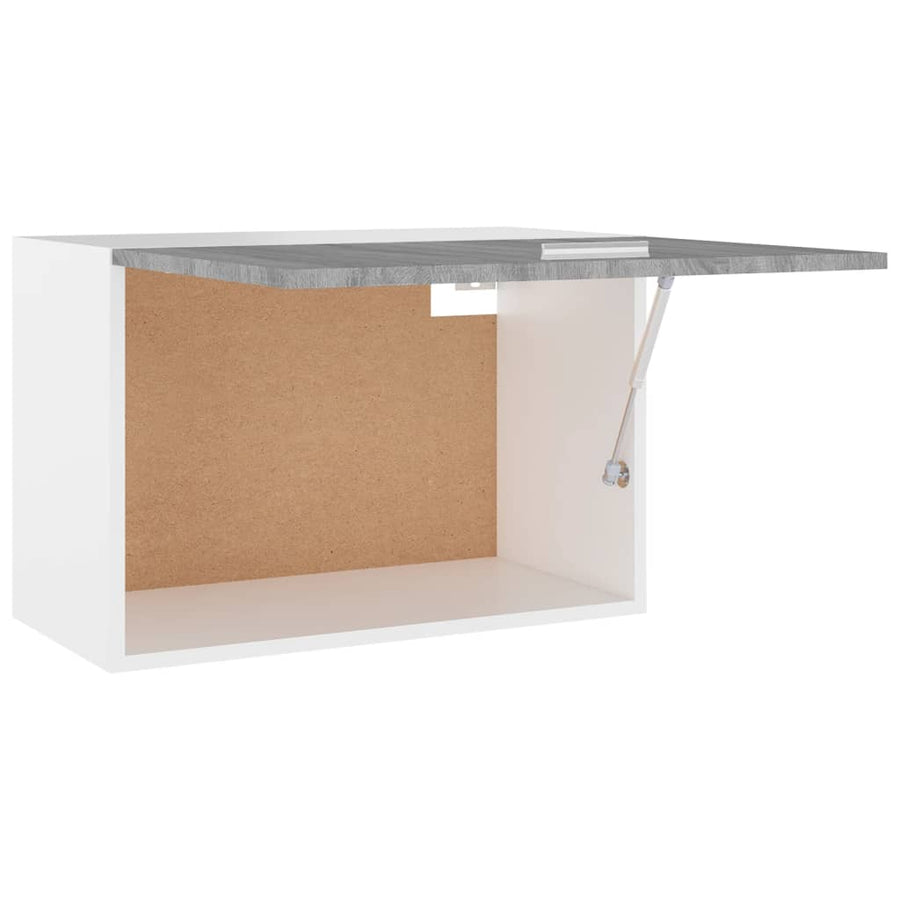 Wandkast Hangend 60X3X40 Cm Bewerkt Hout Eiken Grijs Sonoma handing cabinet with flip-up door