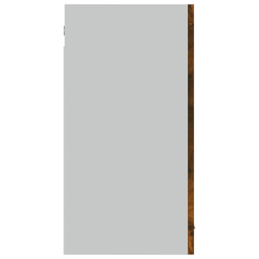 Wandkast hangend 80x31x60 cm glas en bewerkt hout gerookt eiken Hangkast glas 80 cm