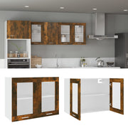 Bovenkast 80x31x60 cm bewerkt hout gerookt eiken