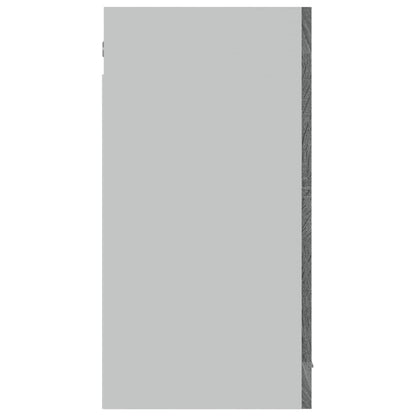Wandkast hangend 80x31x60 cm glas en bewerkt hout grijs sonoma Hangkast glas 80 cm