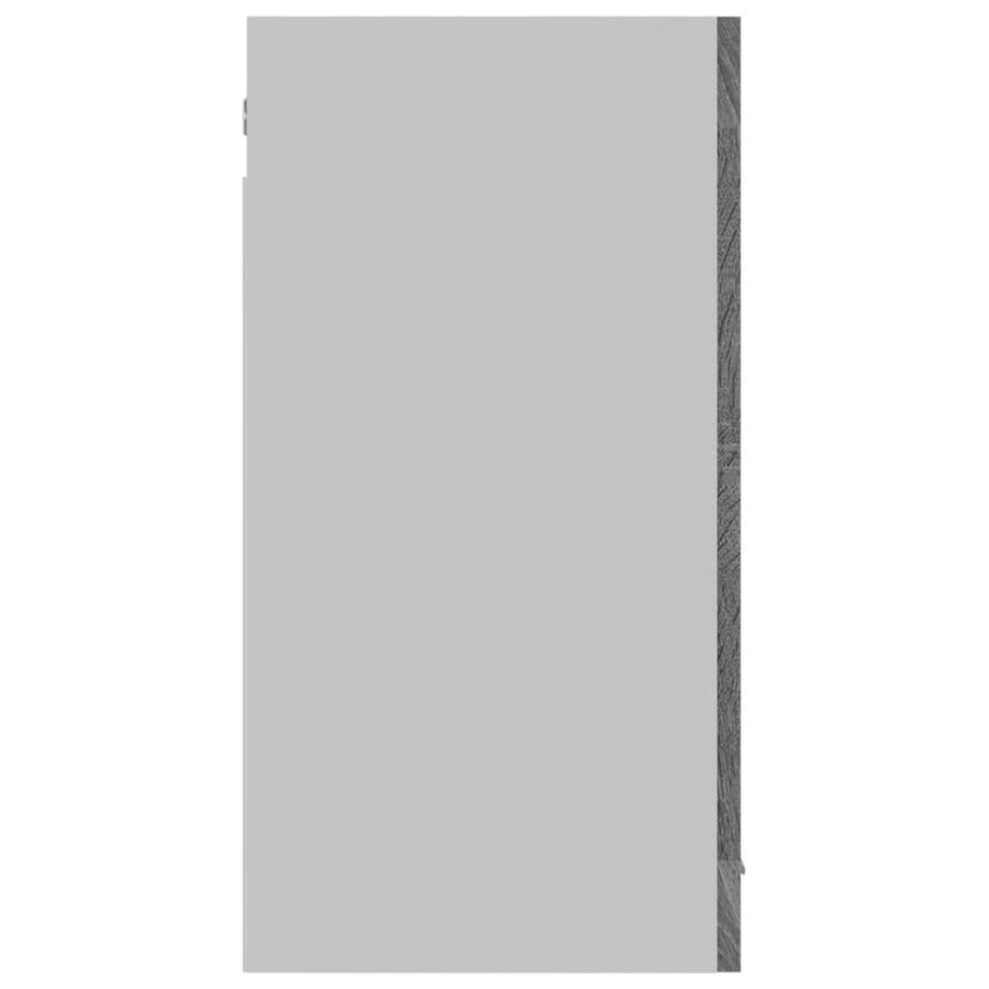 Wandkast hangend 80x31x60 cm glas en bewerkt hout grijs sonoma Hangkast glas 80 cm