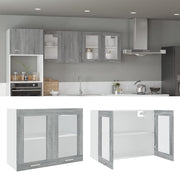 Bovenkast 80x31x60 cm bewerkt hout grijs sonoma eiken