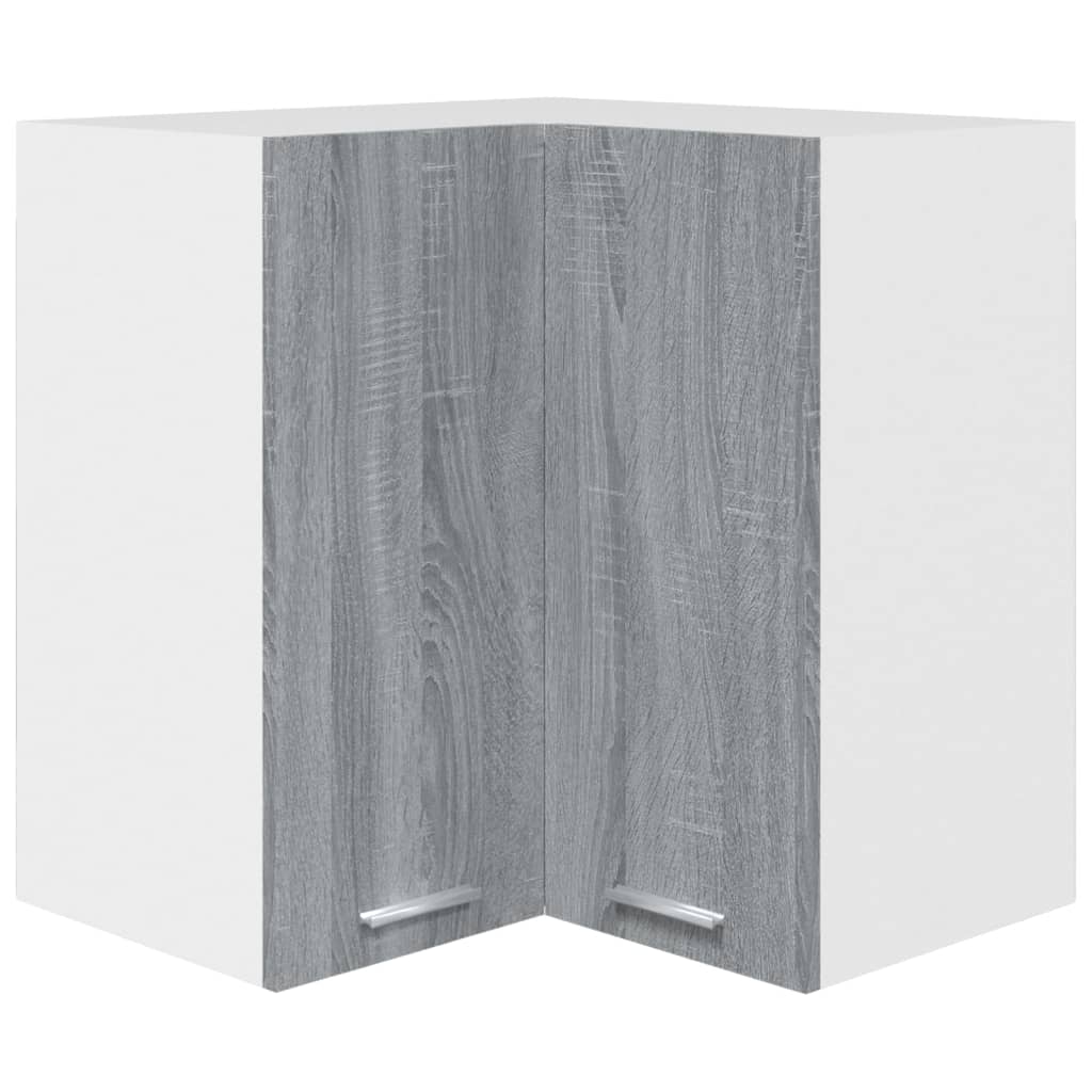 Hoekkast Hangend 57X57X60 Cm Bewerkt Hout Eiken Grijs Sonoma Hanghoekkast