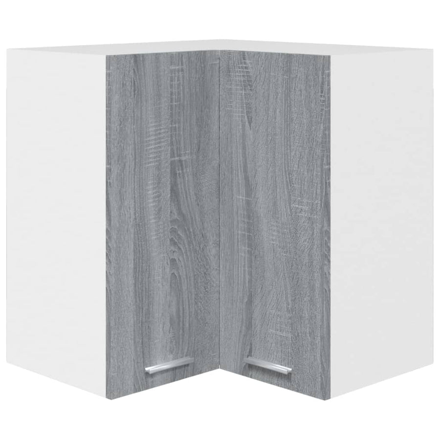 Hoekkast Hangend 57X57X60 Cm Bewerkt Hout Eiken Grijs Sonoma Hanghoekkast