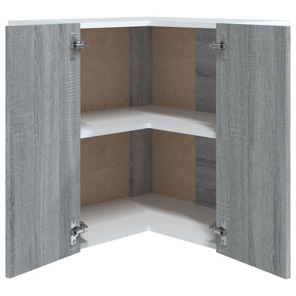 Hoekkast Hangend 57X57X60 Cm Bewerkt Hout Eiken Grijs Sonoma Hanghoekkast