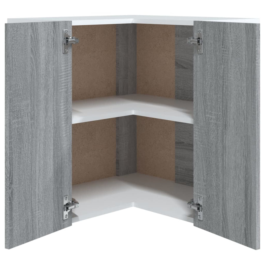 Hoekkast Hangend 57X57X60 Cm Bewerkt Hout Eiken Grijs Sonoma Hanghoekkast