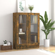 Vitrinekast 82,5x30,5x115 cm bewerkt hout gerookt eiken