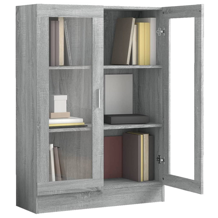 Vitrinekast 82,5X30,5X5 Cm Bewerkt Hout Eiken 82.5 x 30.5 x 115 cm Grijs sonoma