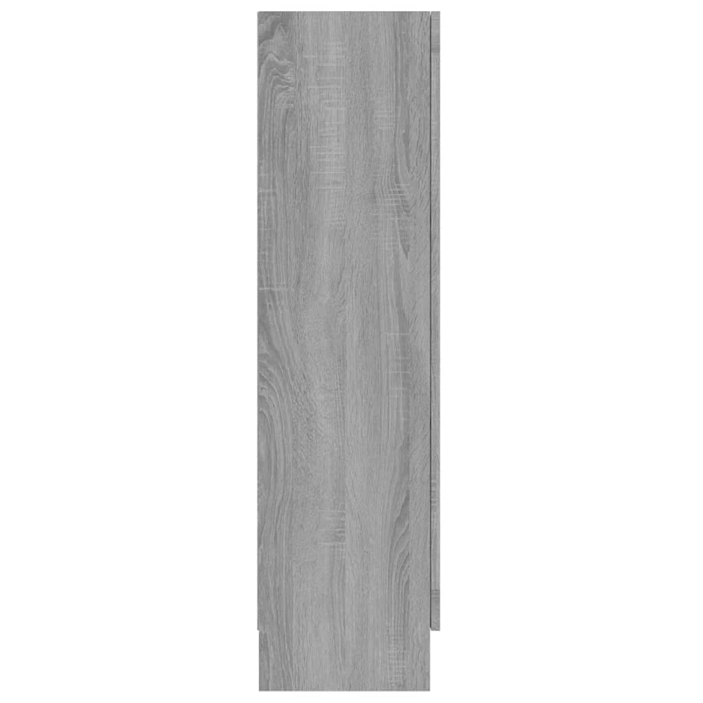 Vitrinekast 82,5X30,5X5 Cm Bewerkt Hout Eiken 82.5 x 30.5 x 115 cm Grijs sonoma
