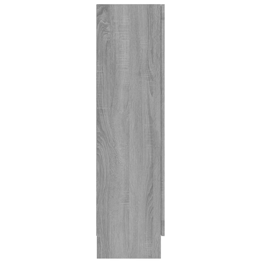 Vitrinekast 82,5X30,5X5 Cm Bewerkt Hout Eiken 82.5 x 30.5 x 115 cm Grijs sonoma