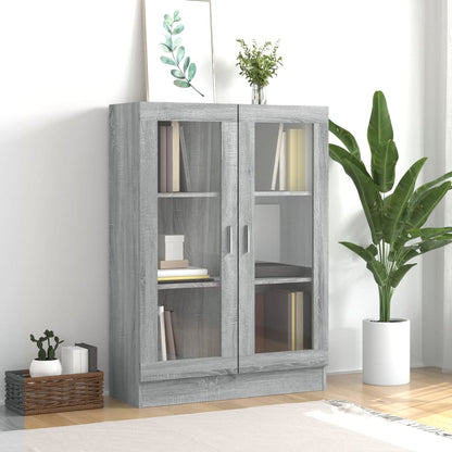 Vitrinekast 82,5X30,5X5 Cm Bewerkt Hout Eiken 82.5 x 30.5 x 115 cm Grijs sonoma