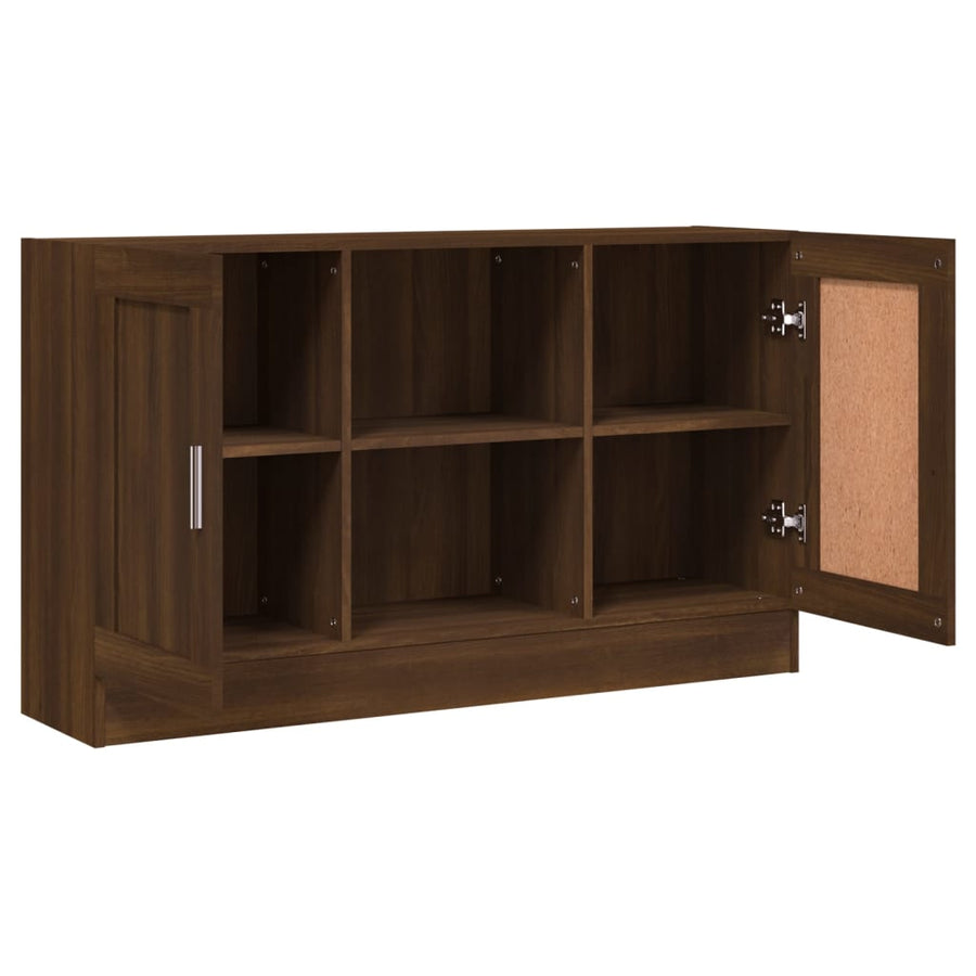 Dressoir 120x30,5x70 cm bewerkt hout bruineikenkleurig bruin eikenkleur Bewerkt hout
