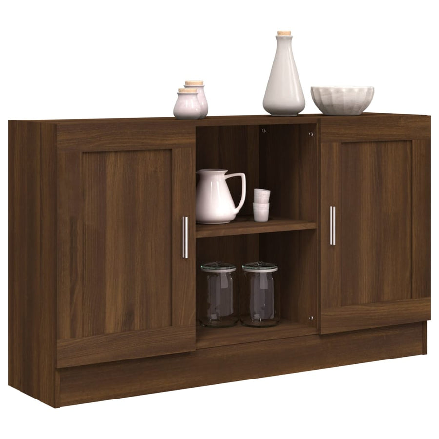 Dressoir 120x30,5x70 cm bewerkt hout bruineikenkleurig bruin eikenkleur Bewerkt hout