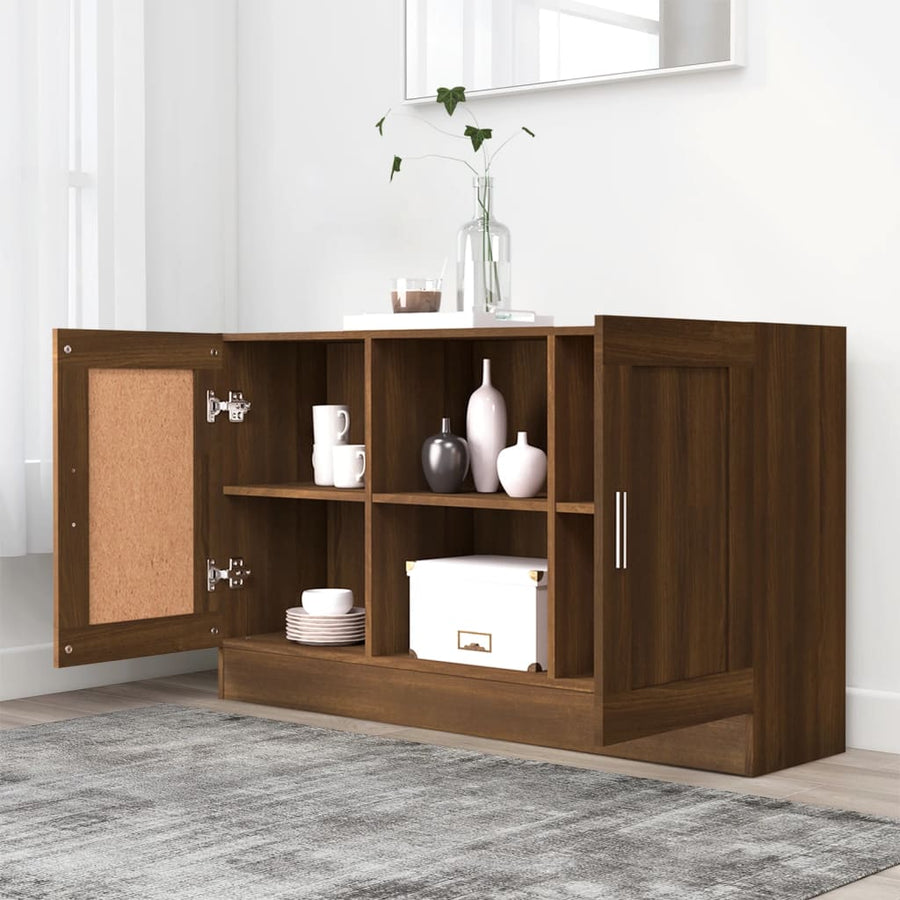 Dressoir 120x30,5x70 cm bewerkt hout bruineikenkleurig bruin eikenkleur Bewerkt hout
