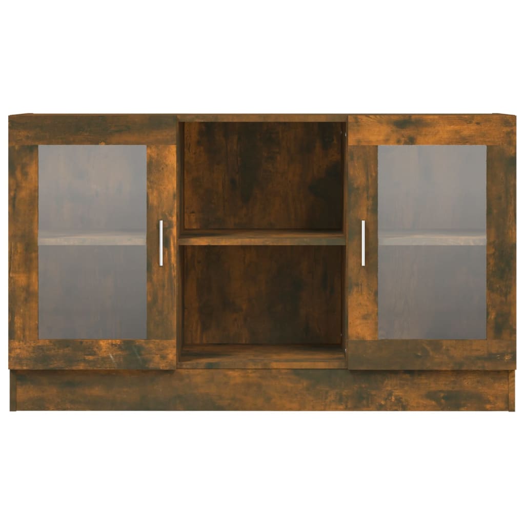 Vitrinekast 20X30,5X70 Cm Bewerkt Hout Kleurig Gerookt eiken Bewerkt hout en glas