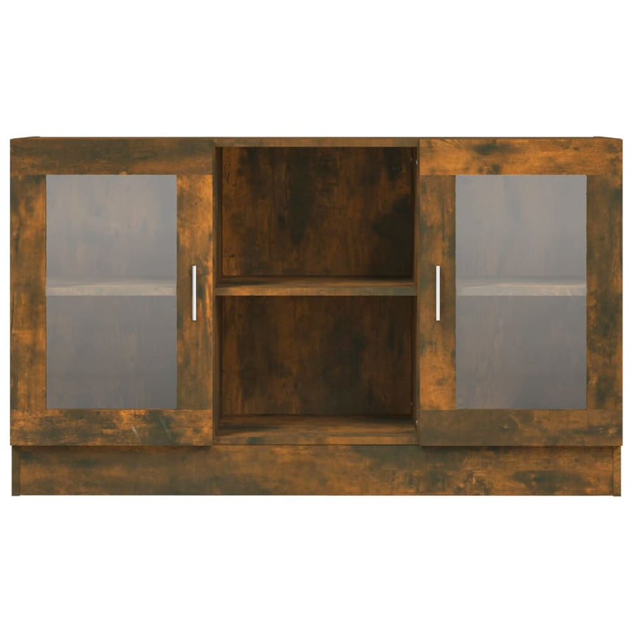 Vitrinekast 20X30,5X70 Cm Bewerkt Hout Kleurig Gerookt eiken Bewerkt hout en glas