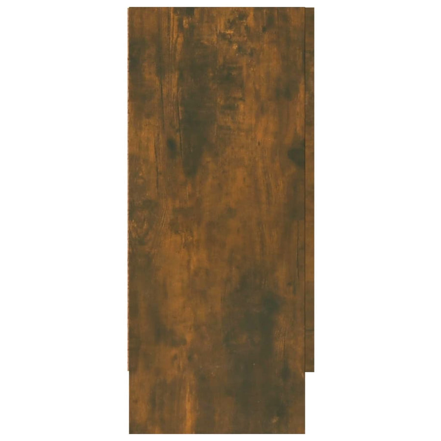 Vitrinekast 20X30,5X70 Cm Bewerkt Hout Kleurig Gerookt eiken Bewerkt hout en glas