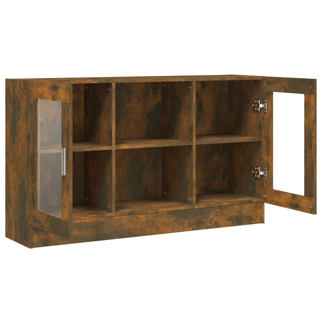 Vitrinekast 20X30,5X70 Cm Bewerkt Hout Kleurig Gerookt eiken Bewerkt hout en glas