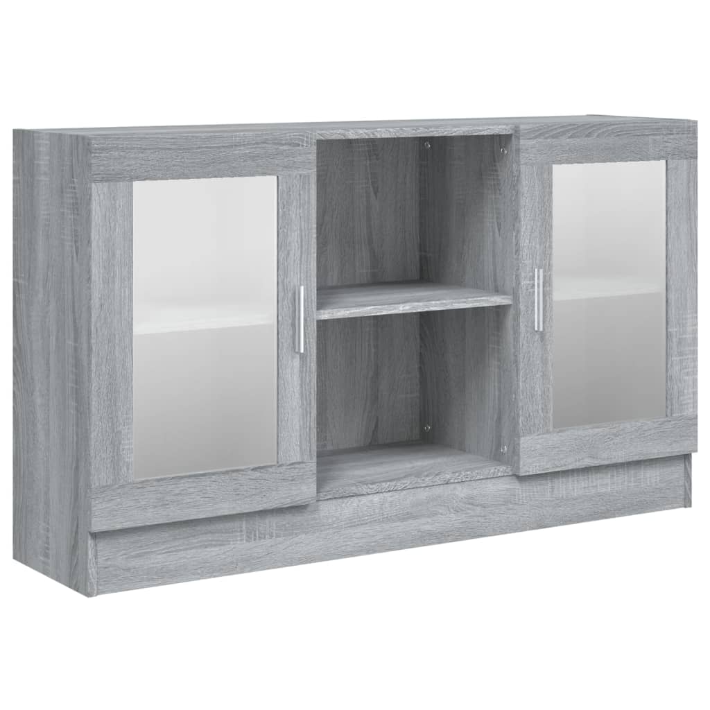 Vitrinekast 20X30,5X70 Cm Bewerkt Hout Eiken Grijs sonoma Bewerkt hout en glas