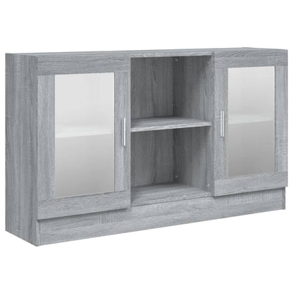 Vitrinekast 20X30,5X70 Cm Bewerkt Hout Eiken Grijs sonoma Bewerkt hout en glas