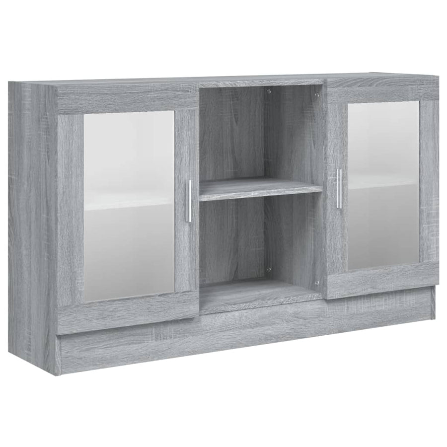 Vitrinekast 20X30,5X70 Cm Bewerkt Hout Eiken Grijs sonoma Bewerkt hout en glas