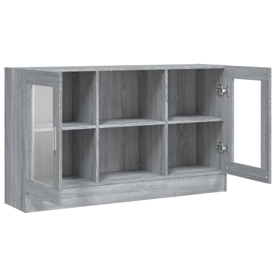 Vitrinekast 20X30,5X70 Cm Bewerkt Hout Eiken Grijs sonoma Bewerkt hout en glas