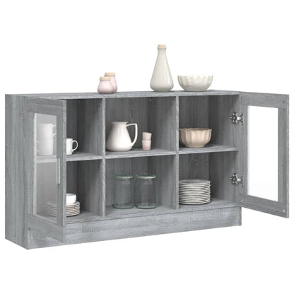 Vitrinekast 20X30,5X70 Cm Bewerkt Hout Eiken Grijs sonoma Bewerkt hout en glas