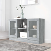 Vitrinekast 120x30,5x70 cm grijs sonoma eiken