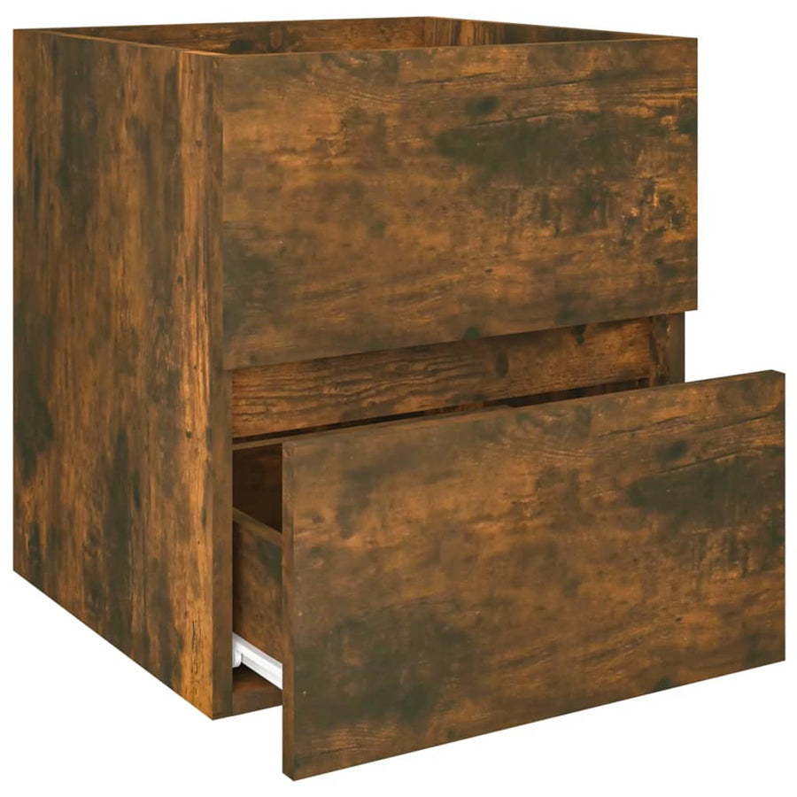 Wastafelkast 4X38,5X45 Cm Bewerkt Hout Kleurig 41 x 38.5 x 45 cm Gerookt eiken