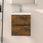 Wastafelkast 41x38,5x45 cm bewerkt hout gerookt eiken