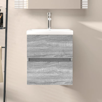 Wastafelkast 4X38,5X45 Cm Bewerkt Hout Eikenkleur 41 x 38.5 x 45 cm Grijs sonoma
