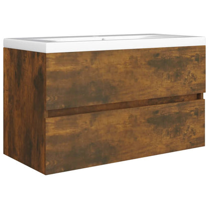 Wastafelkast 80X38,5X45 Cm Bewerkt Hout Kleurig 80 x 38.5 x 45 cm Gerookt eiken