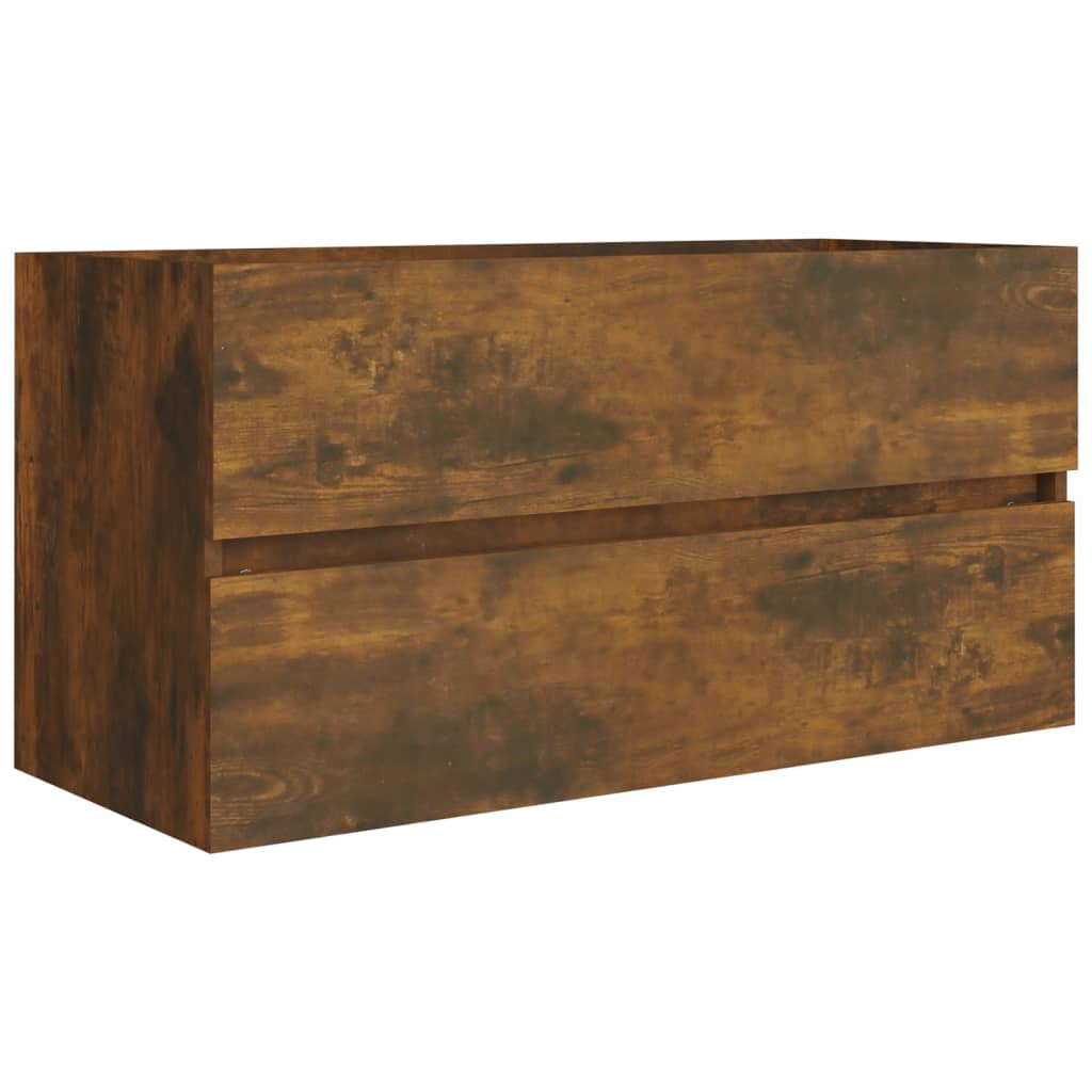 Wastafelkast 90X38,5X45 Cm Bewerkt Hout Kleurig 90 x 38.5 x 45 cm Gerookt eiken