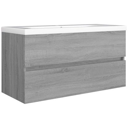 Wastafelkast 90X38,5X45 Cm Bewerkt Hout Grijs Sonoma Eikenkleur