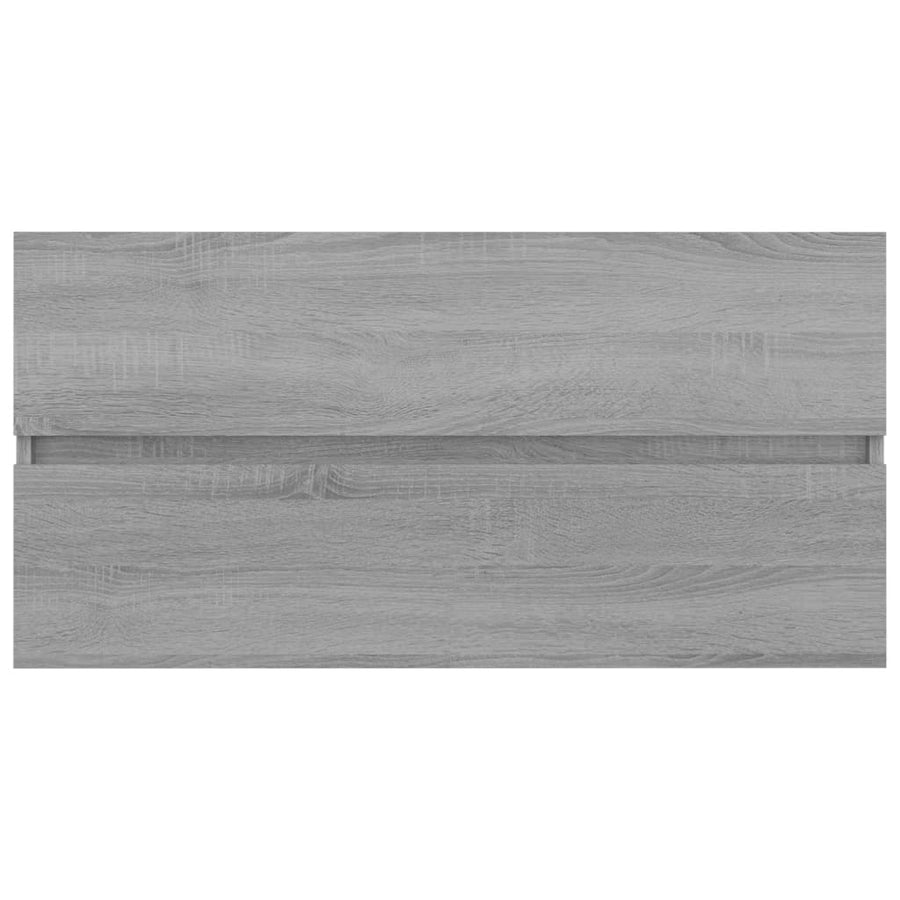Wastafelkast 90X38,5X45 Cm Bewerkt Hout Grijs Sonoma Eikenkleur