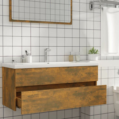 Wastafelkast 00X38,5X45 Cm Bewerkt Hout Kleurig 100 x 38.5 x 45 cm Gerookt eiken